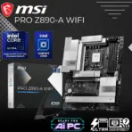 MSI Pro Z890-A WiFi ATX DDR5 Motherboard With Intel Z890 Chipset, Supports Intel® Core™ Ultra Processors (Series 2) LGA 1851 Socket, DDR5 9200+ MHz, PCIe 5.0, Wi-Fi 7, 5G LAN, Thunderbolt 4, AI Engine & EZ DIY Features