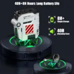 GravaStar Sirius P5 Wireless Earbuds With 12mm Dynamic Drivers, Bluetooth 5.2, 48ms Gaming Mode, Interchangeable Shell Charging Case, ENC Calling, 30-Hour Playtime, IPX4 | Defense Mecha White  - Image 5