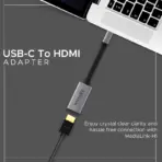 Promate USB-C to HDMI Adapter | 4K UHD @30Hz, 1080p@60Hz | Plug-and-Play HDMI Converter for Mac, Windows, Android & iPad Pro | Compact 4K Video Adapter – Black - Image 3