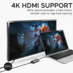 Promate USB-C to HDMI Adapter | 4K UHD @30Hz, 1080p@60Hz | Plug-and-Play HDMI Converter for Mac, Windows, Android & iPad Pro | Compact 4K Video Adapter – Black - Image 6