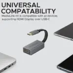 Promate USB-C to HDMI Adapter | 4K UHD @30Hz, 1080p@60Hz | Plug-and-Play HDMI Converter for Mac, Windows, Android & iPad Pro | Compact 4K Video Adapter – Black