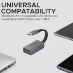 Promate USB-C to HDMI Adapter | 4K UHD @30Hz, 1080p@60Hz | Plug-and-Play HDMI Converter for Mac, Windows, Android & iPad Pro | Compact 4K Video Adapter – Black