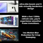LG 24 Inch FHD IPS Monitor With 120Hz Refresh Rate HDR10 99% sRGB 1ms Motion Blur Reduction HDMI 2.0 Tilt Stand And Slim Virtually Borderless Design | 24U411A-B - Image 3