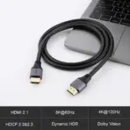 NCTS 8K HDMI to HDMI Cable , 48Gbps Ultra High Speed 3D Support 8K@60 4K@120 144Hz , Feature Dynamic HDR, eARC, Dolby Atmos - HDMI Cables for Monitors, HDTV, Projectors | 5 meters - Image 2