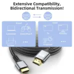 NCTS 8K HDMI to HDMI Cable , 48Gbps Ultra High Speed 3D Support 8K@60 4K@120 144Hz , Feature Dynamic HDR, eARC, Dolby Atmos - HDMI Cables for Monitors, HDTV, Projectors | 5 meters - Image 4