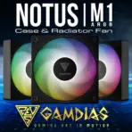 Gamdias Notus M1-1203 ARGB 3-Pack 120mm PWM Fans With 400-1600 RPM, 57.56 CFM Airflow, Hydraulic Bearing, Optional Reversible Blades Included (intake ↔ exhaust) , Low Noise 25dBA, And Motherboard ARGB Sync | BLACK  - Image 2