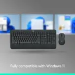 Logitech MK540 Advanced Wireless Keyboard & Mouse Combo, Full-Size Spill-Resistant Keyboard, Customizable Hotkeys, Ambidextrous 1000 DPI Mouse, 36/18 Month Battery Life, Supports Windows® & ChromeOS™ | BLACK - Image 5