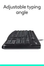 Logitech K120 USB Keyboard Full-Size Wired Plug & Play Spill-Resistant Durable Design With Number Pad, Adjustable Tilt Legs, Deep-Profile Keys, Compatible With Windows | CARBON BLACK  - Image 4