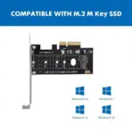 NVMe PCIe Adapter, M Key M.2 NVME SSD to PCI-e 3.0 x4 Host Controller Expansion Card with Low Profile Bracket, PCIe NVME Adapter for PC Desktop Support 2230 2242 2260 2280 | SPB043 - Image 3