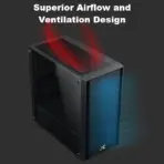 XIGMATEK NYX Air II Micro-ATX Case With 4 Z20F Fans, Mesh Front, Left Tempered Glass, 8 Fan Slots, 240mm Radiator Support, USB 3.0, GPU Up To 350mm, PSU 165mm | BLACK - Image 2
