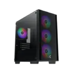XIGMATEK NYX Air II Micro-ATX Case With 4 Z20F Fans, Mesh Front, Left Tempered Glass, 8 Fan Slots, 240mm Radiator Support, USB 3.0, GPU Up To 350mm, PSU 165mm | BLACK - Image 6