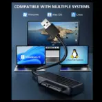 USB 3.0 To SATA III Adapter Cable For 2.5-Inch SSD & HDD Up To 6TB – Tool-Free, UASP Support, Plug-And-Play, 5Gbps Speed, Compatible With Windows, macOS, PS4, Xbox – Black - Image 6