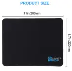 MOUSCHI POP Mouse Pad,  with Stitched Edges, Waterproof , Non-Slip Rubberized Underside, Washable, Wear-Resistant, Durable | BLACK ~  280 x 220 x 3mm - Image 4