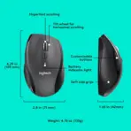 Logitech Marathon Mouse M705 Wireless Optical Mouse With 36Mo Battery, Hyper-Fast Scroll, 2.4GHz Unifying USB Receiver, 5 Customizable Buttons, Ergonomic Design, for Windows - macOS - Chromebook | Black - Image 6