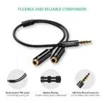 UGREEN Headphone Splitter 3.5mm 2 Female to 1 Male Mic and Audio Y Splitter TRRS Headset Adapter Cable Stereo Compatible with Laptop PS4 Xbox PC Phone Tablet Gaming | UGREEN-30620 - Image 3