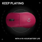 Logitech G PRO X SUPERLIGHT 2 Wireless Gaming Mouse With HERO 2 Sensor Up To 44,000 DPI, LIGHTSPEED 8K Polling, LIGHTFORCE Hybrid Switches, 95-Hour Battery, 60g Ultra-Light Design | PINK ~ 1 Month Warranty - Image 14