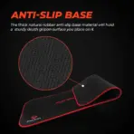MEETION P100 XL Large Gaming Keyboard Mouse Pad Black, Optimized for Optical & Laser Mice, Precision Accuracy, Fat Rubber & Anti-slip Base, Awesome Design, Unique Shape, 790*345*5mm Huge Size - Image 3