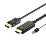 HDMI to DisplayPort Cable with USB Power, 4K@60Hz, Ultra HD Output, Plug & Play, Convert Laptop/Tablet HDMI to DP Monitor/TV/Projector, 3840x2160 Display Support