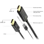 HDMI to DisplayPort Cable with USB Power, 4K@60Hz, Ultra HD Output, Plug & Play, Convert Laptop/Tablet HDMI to DP Monitor/TV/Projector, 3840x2160 Display Support - Image 2