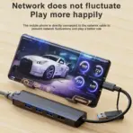 5-in-2 Adapter Converter USB 3.0/USB C HUB to ( RJ45 Gigabit Ethernet 3x USB 3.0 1, Type C ) , USB Docking Station Compact Multiport , BYL-2208TU - Image 7