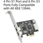 PCIe Firewire Card, PCI-E X1 to IEEE 1394 3X 6Pin & 1x 4Pin with Low Profile Bracket for Video,Photo - Image 3