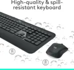 Logitech MK540 Advanced Wireless Keyboard & Mouse Combo, Full-Size Spill-Resistant Keyboard, Customizable Hotkeys, Ambidextrous 1000 DPI Mouse, 36/18 Month Battery Life, Supports Windows® & ChromeOS™ | BLACK - Image 4
