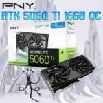 PNY GeForce RTX 5060 Ti 16GB GDDR7 OC Dual Fan GPU With NVIDIA Blackwell, DLSS 4, PCIe 5.0, 4608 CUDA® Cores, 2692 MHz Boost,  4K 480Hz / 8K 165Hz Support , STEALTH MODE