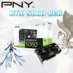 PNY GeForce RTX™ 5060 8GB Dual Fan Graphics Card With NVIDIA Blackwell, DLSS 4, 3840 CUDA Cores, GDDR7 8GB, PCIe Gen 5, 4K/8K Multi-Screen, NVIDIA Studio & Reflex