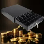 GSAN RJ11 POS Cash Drawer With 5 Bill Trays, 5 Coin Trays, RJ11, Triple Lock, Galvanized Steel, Durable & Compact Design for Retail Shops | GS-405B - Image 3