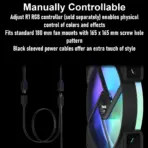 Fractal Prisma AL18 RGB PWM 2-Pack  High-Airflow 180mm ARGB Fans With LLS Bearings, PWM 300–1200 RPM Range, Uniform Glow Ring, High Static Pressure And Wide Compatibility | Black ~ FD-FAN-PRI-AL18-PWM-2P - Image 5