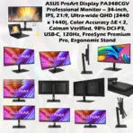 ASUS ProArt Display PA348CGV – 34-Inch Ultra-Wide QHD 3440x1440 IPS Monitor, 120Hz FreeSync Premium Pro, 98% DCI-P3, ΔE < 2, HDR400, USB-C 90W PD, Ergonomic Stand | BLACK  ~ 6 MONTHS WARRANTY - Image 10