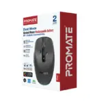 Promate Flixi Dual-Mode Wireless Mouse With Bluetooth 5.1 & 2.4GHz, 6-Button Ergonomic Design, Silent Clicks, Adjustable 800/1200/1600 DPI, 500mAh Rechargeable Battery | BLACK - Image 8