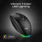 Promate Flixi Dual-Mode Wireless Mouse With Bluetooth 5.1 & 2.4GHz, 6-Button Ergonomic Design, Silent Clicks, Adjustable 800/1200/1600 DPI, 500mAh Rechargeable Battery | BLACK - Image 7