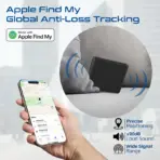 PROMATE ProWallet - Apple Find My Wallet - With Bluetooth 5.2, RFID Blocking, 110mAh Battery, Wireless Charging, ≥90dB Speaker, Premium Leather Anti-Lost Design | BLACK  - Image 2