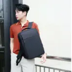 Business Slim Formal Laptop Backpack for up to 15.6 Inch - Durable Oxford Textile - USB Charging Port - Organized Compartments - Waterproof - Heavily Padded for Sensitive Electronics Impact Protection - BLACK - Image 6