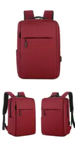 Business Slim Formal Laptop Backpack for up to 15.6 Inch - Durable Oxford Textile - USB Charging Port - Organized Compartments - Waterproof - Heavily Padded for Sensitive Electronics Impact Protection - RED - Image 4