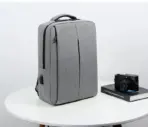 Slim Multifunctional Laptop Backpack - Waterproof - Recharge USB Port  - Shock Protection for Electronics - Inner Pocket Compartments Practical for Business Travel , University & School - Grey - Image 15
