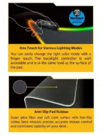 Genius GX-PAD 500S  RGB Gaming Mouse Pad , Included 1.8m USB Cable -  3 Dynamic RGB modes and 7 Static lighting modes - Premium Smooth Surface, Non-Slip Rubber Base - 450 x 400 x 3mm - Image 7