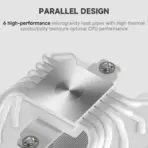DEEPCOOL AK620 DIGITAL PRO WH Dual Tower ARGB CPU Air Cooler With Digital Screen : Temperature Alerts Digital Display ; ARGB Strips ; 60.89 CFM up to 1750 RPM ; 120mm Silent PWM Fan ; 6 Advanced Copper Heat Pipes ; Core Touch 2.0 | WHITE - Image 3