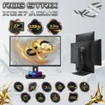 ASUS ROG Strix XG27ACMS 27-inch WQHD 2560x1440 Gaming Monitor, 320Hz OC, 0.3ms Fast IPS, G-SYNC Compatible, FreeSync Premium, USB-C DP Alt Mode, HDR400, 4-Way Adjustable | BLACK