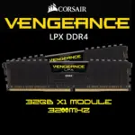 CORSAIR Vengeance LPX  32GB Single Module 288-Pin PC RAM DDR4 3200 MHz (PC4 25600) 1.35V , CAS Latency 16 , Desktop Memory Model | BLACK CMK128GX4M4E3200C16