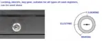 Cash Register Drawer with Under Counter Mounting Bracket - 420mm Black Drawer for POS, 5 Bill 8 Coin Compartment, Fully Removable 2 Tier Cash Tray, 24V RJ11 Key-Lock, Double Media Slot - Image 2
