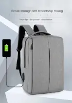 Slim Multifunctional Laptop Backpack - Waterproof - Recharge USB Port  - Shock Protection for Electronics - Inner Pocket Compartments Practical for Business Travel , University & School - Grey - Image 24