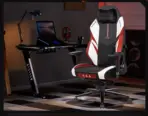 APEX SEAT "Ignition XL" Gaming Chair With 160KG Capacity, PU+Velvet+Suede Upholstery, Recline 90–141°, 4D Armrests, Magnetic Headrest, Class-4 Gas Lift, Frog Mechanism, Iron Base , ≤160KG Capacity| RACING BLACK RED WHITE - Image 20