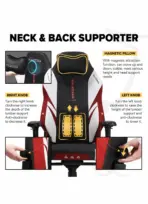 APEX SEAT "Ignition XL" Gaming Chair With 160KG Capacity, PU+Velvet+Suede Upholstery, Recline 90–141°, 4D Armrests, Magnetic Headrest, Class-4 Gas Lift, Frog Mechanism, Iron Base , ≤160KG Capacity| RACING BLACK RED WHITE - Image 12