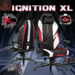 APEX SEAT "Ignition XL" Gaming Chair With 160KG Capacity, PU+Velvet+Suede Upholstery, Recline 90–141°, 4D Armrests, Magnetic Headrest, Class-4 Gas Lift, Frog Mechanism, Iron Base , ≤160KG Capacity| RACING BLACK RED WHITE