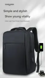 Business Slim Formal Laptop Backpack for up to 15.6 Inch - Durable Oxford Textile - USB Charging Port - Organized Compartments - Waterproof - Heavily Padded for Sensitive Electronics Impact Protection - BLACK - Image 13