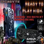 Gigabyte Radeon™ RX 9070 XT GAMING OC 16G GPU With 3060MHz Boost Clock, 16GB GDDR6, PCIe 5.0, WINDFORCE Cooling, RGB, Dual BIOS, DisplayPort 2.1a, HDMI 2.1b | BLACK GV-R9070XTGAMING OC-16GD | 1 YEAR WARRANTY