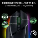 Razer Basilisk V3 Pro Wireless Gaming Mouse : HyperScroll Tilt Wheel - 30K DPI Optical Sensor - Gen-3 Optical Switches - 13-Zone Chroma RGB - 13 Programmable Controls - 3 Connection Modes | Black - Image 6