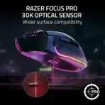 Razer Basilisk V3 Pro Wireless Gaming Mouse : HyperScroll Tilt Wheel - 30K DPI Optical Sensor - Gen-3 Optical Switches - 13-Zone Chroma RGB - 13 Programmable Controls - 3 Connection Modes | Black - Image 7